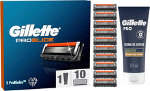 Gillette ProGlide Regime Set Men, Pack of 10 Razor Blade Refills with Precision Trimmer and Gillette PRO Shaving Cream