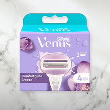 Gillette Venus ComfortGlide Breeze Razor Blades Women, Pack of 4 Razor Blade Refills, Lubrastrip with A Touch of Botanical Oils