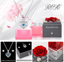 CSYY Preserved Rose for Mom Her Girlfriend Wife, Eternal Rose with Necklace Earrings, Red Preserved Flowers Present for Girlfriend Mom Birthday Anniversary, Mothers Valentines