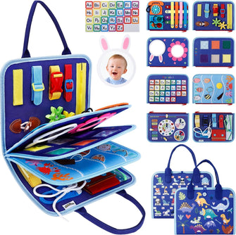 JHkim Busy Board Montessori Toys, Baby Toys for 1 2 3 4 Year Old Boys Girls, Sensory Toys for Toddlers Age 1-4, Educational Toys Busy Book Learning Activities, Kids Gifts Travel Toys for Airplane Car