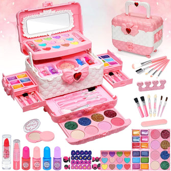 Kids Makeup Sets For Girls Toys - Children Makeup Sets For Girls Washable Make Up Set, Childrens Princess Play Games Toy Presents, Little Girl Birthday Gifts Set For Age4-12 Year Old