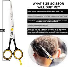 Hairdressing Scissor White Razor Edge Barber Hair Cutting Scissor 6.5" for Professional Sharp Hairdressers Barbers Stainless Steel Hair Dresser Cutting Shears Salon for Men Women Kids Children