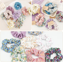 Hair Scrunchies 10 Pcs Chiffon Flower Scrunchie Ties, Soft Ropes Ponytail Holder Hair Accessories, Elastics Ponytail Hair Bands Hair Ties Hair Accessories Scrunchies for Women Girls Ladies