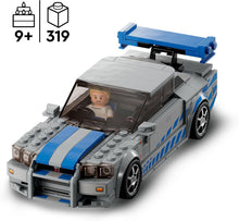 LEGO Speed Champions 2 Fast 2 Furious Nissan Skyline GT-R (R34) Set, Race Car Toy Model Building Kit for 9 Plus Year Old Boys & Girls, with Racer Minifigure, Collectible Gift for Kids 76917