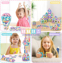 Lovchil Toys for 2 Year Old Girls Magnetic Building Blocks, Magnetic Tiles Building Construction Set STEM Montessori Toys, Preschool Toys for 3 4 5 6 7 8 Year Old Girls Boys Kids Toddler Birthday Gift
