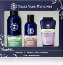 Neal's Yard Remedies  Uplifting Geranium & Orange Collection  Gift Set for Women  Reviving Essential Oils  Body Lotion, Shower Gel & Hand Cream  Pack of 3