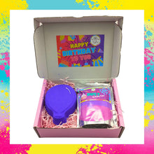 Happy Birthday Pink Bath Fizzer Gift Box Bath Dust and Balloon Bathbomb Present Gift Set Children Kids Boys Girls Fizz Bday Idea