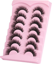 JIMIRE False Eyelashes Fluffy Cat Eye Natural Faux Mink Lashes Dramatic Wispy Fox Eye 17MM Strip Fake Lashes Look Like Eyelash Extensions Pestaas 7 Pairs Pack