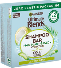 Garnier Ultimate Blends Coconut Hydrating Shampoo Bar with Aloe Vera for Normal Hair, 60 g