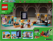 LEGO Minecraft The Armoury Building Toys for Kids, Boys & Girls aged 7 Plus Featuring Character Figures including Alex with a Diamond Sword, Weapons Set, Role-Play Gifts for Gamers 21252