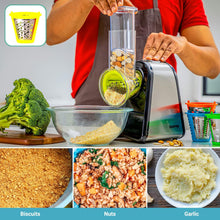 Geepas 200W 4 in 1 Electric Salad Maker  Electric, Multi Grater, Fruit Cutter, Vegetable Slicer, Shredder  Food Processor, Cylinder Design with 4 Cone Blades Set  2 Year Warranty