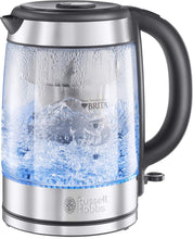 Russell Hobbs Brita Filter Purity Glass 1.5L Electric Cordless Kettle for cleaner, clearer water (Brita Maxtra+ Cartridge inc with replacement reminder, Fast boil 3KW, Perfect pour spout) 20760-10
