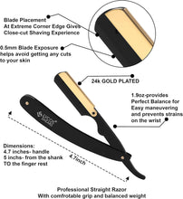 LYCOS Shears  Classic Matte Cut Throat Razor Kit for Men - Gold Plated - Stainless Steel Professional Barber Straight Razor - Salon Quality Hair Shaver - Foldable Hair, Beard Razor