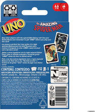 Mattel Games UNO The Amazing Spider-Man Card Game for Kids, Adults & Family with Deck & Special Rule Inspired by the Marvel Comic Book Series, HXY08