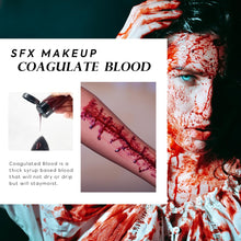 immetee SFX Fake Blood Gel with Stipple Sponge, Halloween Coagulated Stage Blood Specail Effects Makeup Face Body Paint. 55g