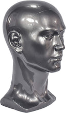 Ba Sha Gray Glossy Professional Male Mannequin Head for Display Headset, Headphone, Game Console, Hats, Wigs Jewellery L30HH