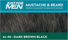 Just For Men Moustache & Beard M45 - Dark Brown Black Dye, Eliminates Grey For a Thicker & Fuller Look With An Applicator Brush Included  M45