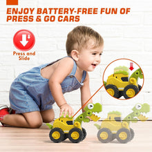 Lehoo Castle Toys for 1 2 3 Year Old Boys, Dinosaur Toys for Boys Construction Toys, Gifts for 1 Year Old Boy Pull Back Cars, Press and Go Toy Cars, Friction Powered Truck Toy