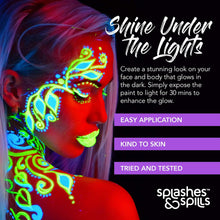 Glow in the Dark Face & Body Paint 10ml  Long lasting luminous green