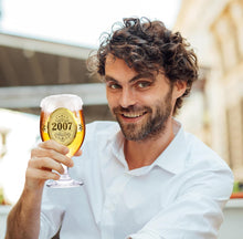 CROWNLY CRYSTAL 2007 18th Birthday Gifts Personalised Gifts Beer Glasses 18th Birthday Decorations Friend Birthday Gifts 18th Birthday Gifts for Brother Gifts for Men Personalised Glass Mens Gifts