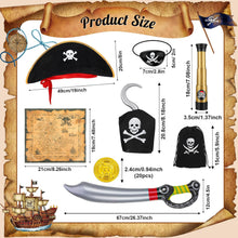 Fuyamp 8 Pieces Pirate Costume Accessories, Pirate Fancy Dress Costume Accessory Set, Halloween Caribbean Pirate Fancy Dress Up Costume Party Cosplay Toy Prop Accessory for Boys Girls