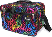 Kassaki Pro Hairdressing Bag Barber Tool Carry Bag Hair Equipment Salon Storage Travel Bag Case Rainbow Leopard