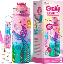 Klever Kits Kids Water Bottle Decoration,Arts and Craft Kits for Kids,Decorate Your Own Water Bottle Kit for Girls Age 6 7 8 9 10 11 12,Mermaid Diamond Painting Crafts,Girls Birthday Presents