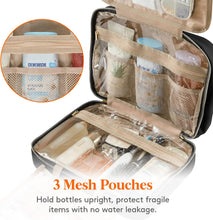 Lifewit Travel Toiletry Bag, Large Hanging Makeup Bag Organizer for Women, Transparent Travel Cosmetic Bag with Hanging Hook for Full Size Bottles, Vacation Essentials, Large, Black