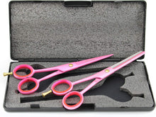 Haryali Left Handed Pink Professional 6 Inch Hairdressing Thinning Barber Scissors Set Hair Cutting Hairdresser Shears Comes in Black Case