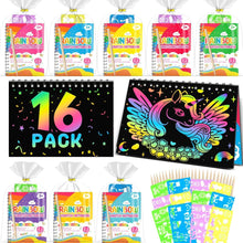 LIKYMO Party Bag Fillers for Kids - Scratch Art Party Bag Fillers Easter Gifts for Kids, Easter Crafts age 4-12 Years Old Girls Boys Birthday Classroom Gifts (16 Rainbow Scratch Notes)