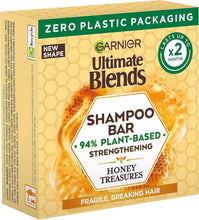 Garnier Ultimate Blends Honey Treasures Strengthening Shampoo Bar for Damaged Hair, Clear, 60 g (Pack of 1)