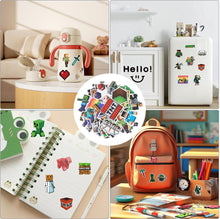 Fzyisw 82Pcs Miner Gaming Party Bag Fillers 10 Gaming Keychain + 12 Gaming Bracelet + 50 Gaming Stickers + 10 Gaming Party Bags, Miner Party Supplies Goodie Bag Fillers for Kids Boys