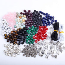 Colle 418pcs Crystal Stone Beads, 8mm Round Crystal Beads Jewellery Making Kit Natural Stone Beads for Bracelet Necklace Making, Gemstone Beading, DIY Crafts Kit