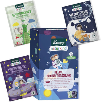 Kneipp Naturkind Small Bath Surprise Gift Pack for Children with Three Bath Additives: Colour Magic Baths, Dragon Power and Dream Driver, Foam and Cream Bath Milk Way