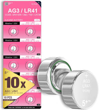 5Plus 10 PCS LR41 AG3 392 192 SR41SW L736 LR736 Battery 1.5V Button Coin Cell Batteries Used in Many Small Electronics, Watch, Calculators, Toys