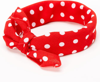 Claire's Polka Dot Bandana Headwrap Hairband Hair Accessory for Girls - Red