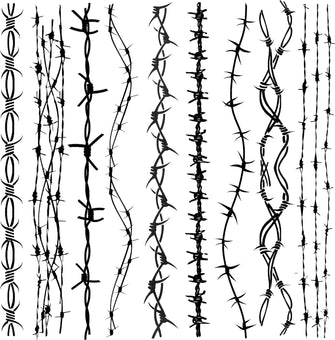 COKTAK 9 Sheets Halloween Barb Wire Tattoos Temporary, Fake Arm Tattoos Barbwire Sticker For Women Men Adults, Prison Barbed Wire Temporary Tattoos Costume Halloween Makeup Kit Party Rave Accessories