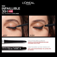 L'Oral Paris Gel Eyeliner, Intense Long-lasting Colour, Semi Permanent, Infallible Grip 36H Gel Automatic Eyeliner, Intense Black