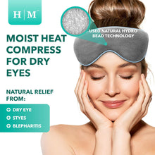 Heated Eye Mask For Dry Eyes - Microwave Activated Warm Eye Compress Treats Blepharitis & Styes - Our Plush, Warm Compress for Eyes Includes a Adjustable Strap & Pouch For Your Dry Eye Mask - HM Mask