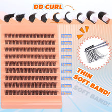 Individual Lashes Cluster DD Curl False Eyelashes 126pcs Natural Cluster Russian Lashes with Thin Band Light Fluffy DIY Lash Extension Natural Eyelashes by TOOCHUNAG