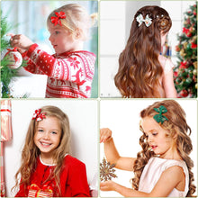 8pcs Christmas Bow Hair Clips, Christmas Hair Barrettes Bow Hair Clip for Girls Children Christmas Party Festival