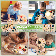 Konijiwa Toddler Toys Montessori Busy Board Toys for 1 2 3 Year old Boys Girls Wooden ToyS with With 10 Switches and 23 LED Lights Switch toy Sensory Learning Toys 1 2 Year old Baby Girls Boys Gifts
