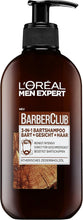 L'Oral Men Expert Barber Club 3-in-1 Beard Shampoo, Daily Beard Care Cleans Gentle Disinfected Beard and Hair Removes Bartschuppen (200 ML)