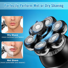 Head Shavers for Bald Men, CestMall 6 in 1 Electric Razor Wet Dry Cordless Electric Skull Shavers 7D Floating Rechargeable Bald Head Shaver Electric Head and Face Shaver for Women & Men