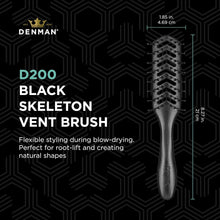 Jack Dean by Denman D200 Flexible Vent Brush for Blow Drying - Styling Hair Brush for Wet Dry Curly Thick Straight Hair - For Women and Men (Black)