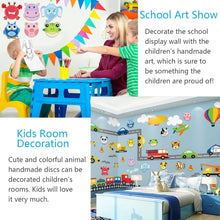 LOOPES Arts and Crafts for Kids 12 Pack Animals Paper Plates Art Sets DIY Craft Kit with Double-Sided Adhesive Tape for 3-12 Years Old Boys Girls Gift & Educational Toys Kits
