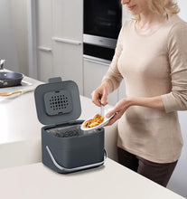 Joseph Joseph Intelligent Waste, Stack 4 Kitchen Food Waste Compost Caddy Recycling Bin with Odour Filter, 4 Litres / 1 Gallon- Graphite, 8
