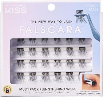 KISS Falscara Wisps Multipack, Style 01, Reusable Featherlight Eyelash Lengthening Wisps