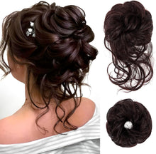 Hair Bun Extensions,Hairpiece Hair Rubber Scrunchies Curly Messy Bun Wavy Curly Hair Wrap Ponytail Chignons Bridal Hairstyle Voluminous Wavy Messy Bun Updo Hair Pieces with Hair Rope and Hairpin,Brown