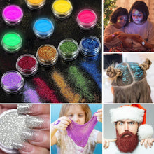 Glitter Tattoos for Kids, Temporary Tattoo Kit - 36 Colours Glitter, 182 Stencils, 6 Fluorescent, 215 Rhinestones, Skin Friendly Flash Make Up for Girls & Adults, Gift for Carnival, Birthday, Party